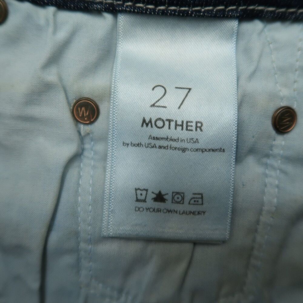 Mother Jeans Womens Size 27 Blue High Waisted Looker Ankle Fray Dark-Stone Wash - Picture 11 of 16